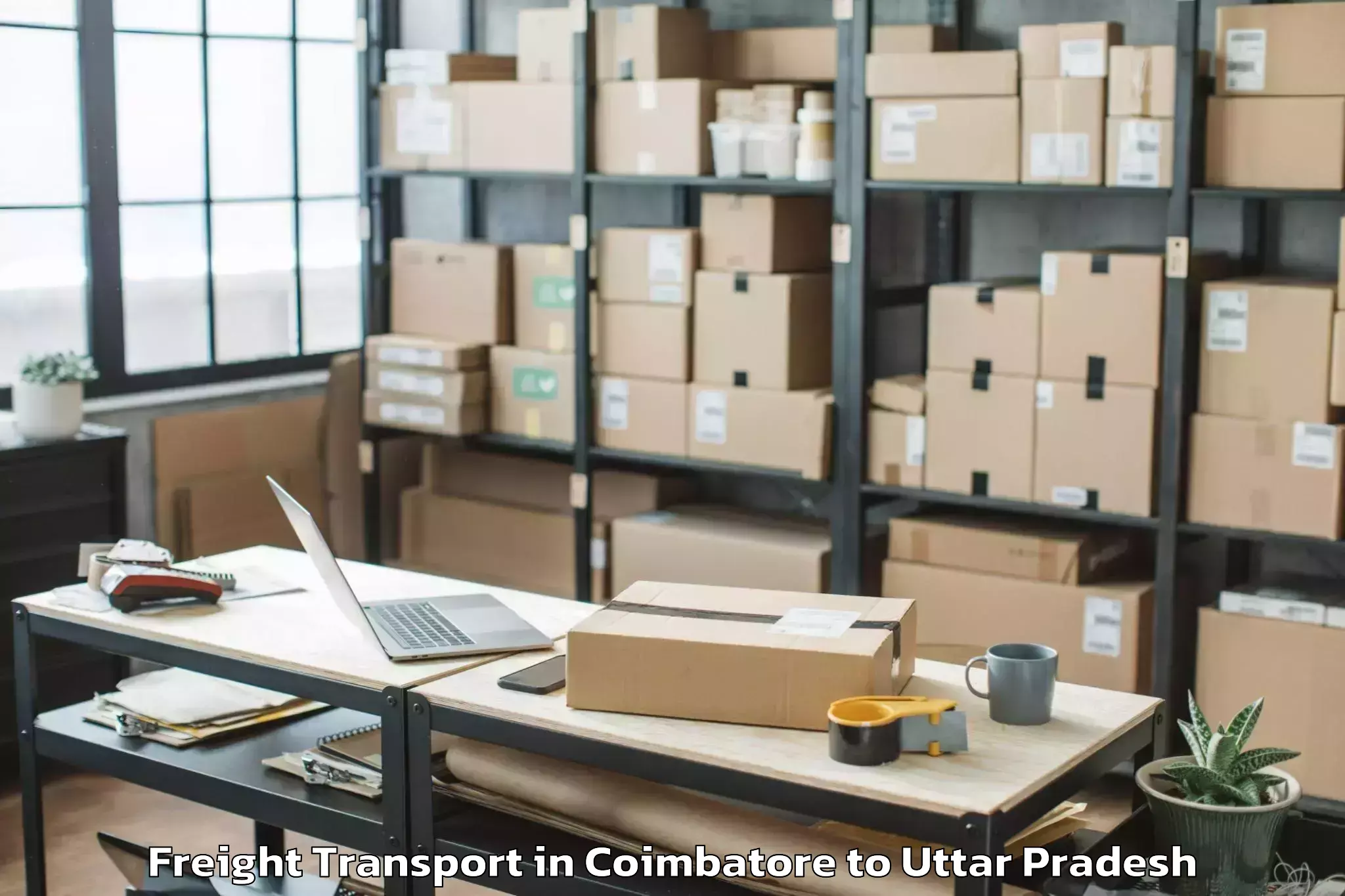 Quality Coimbatore to Chillupar Freight Transport